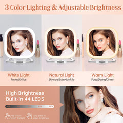 FASCINATE mirror with LED pearls provides bright, even lighting for precise application