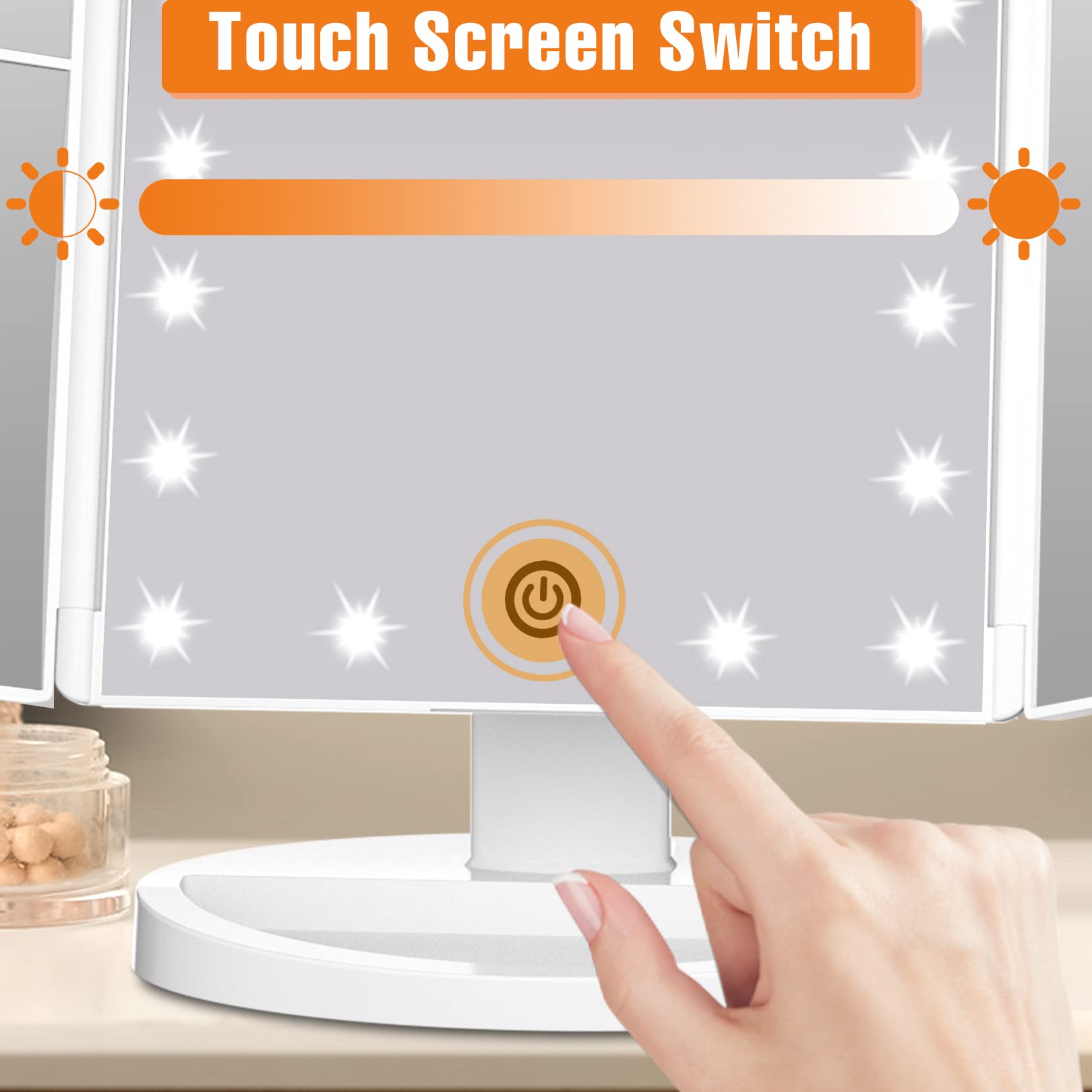 FASCINATE mirror rotates 180 degrees for comfortable viewing angles
