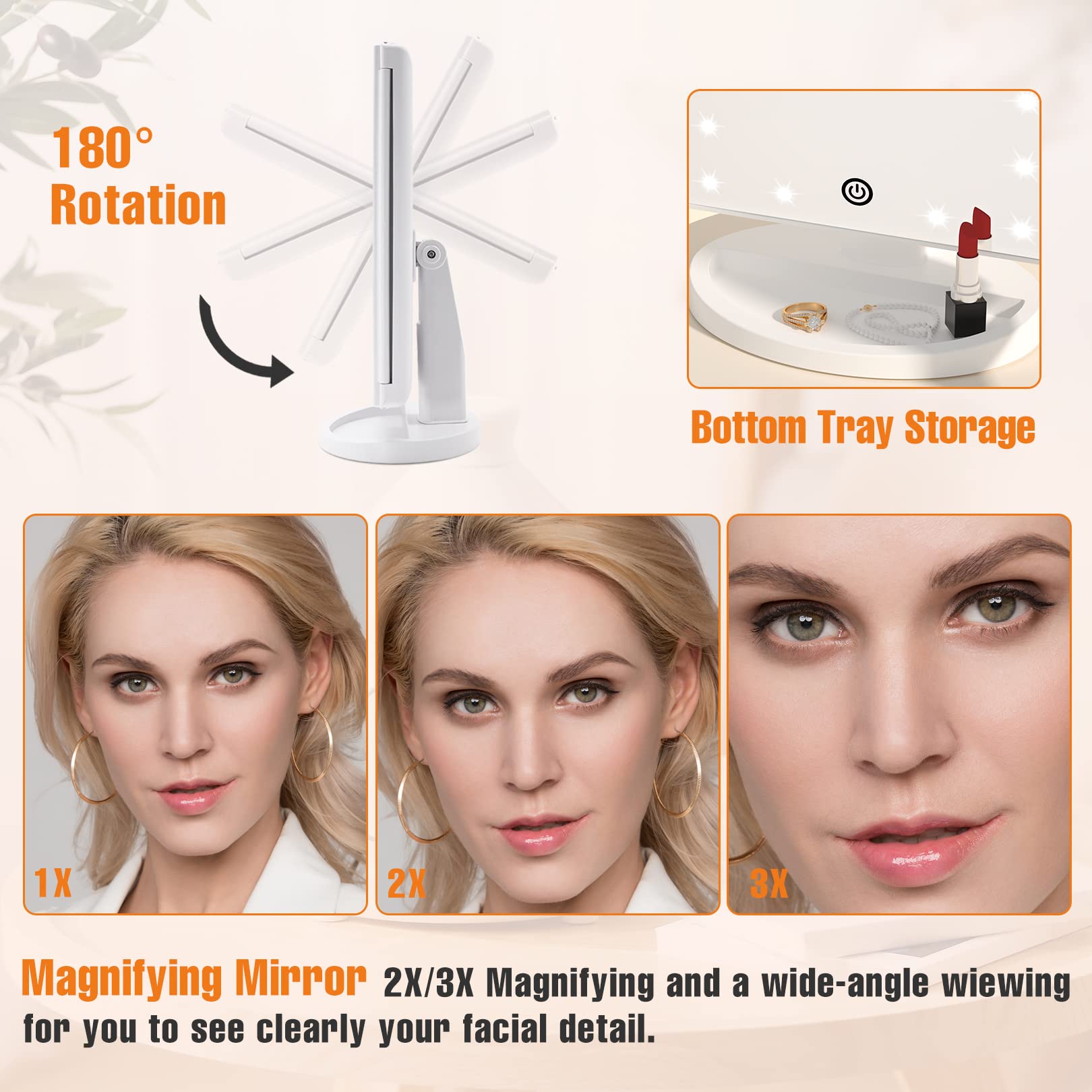 FASCINATE 21 LED lighting for daylight-like makeup visibility