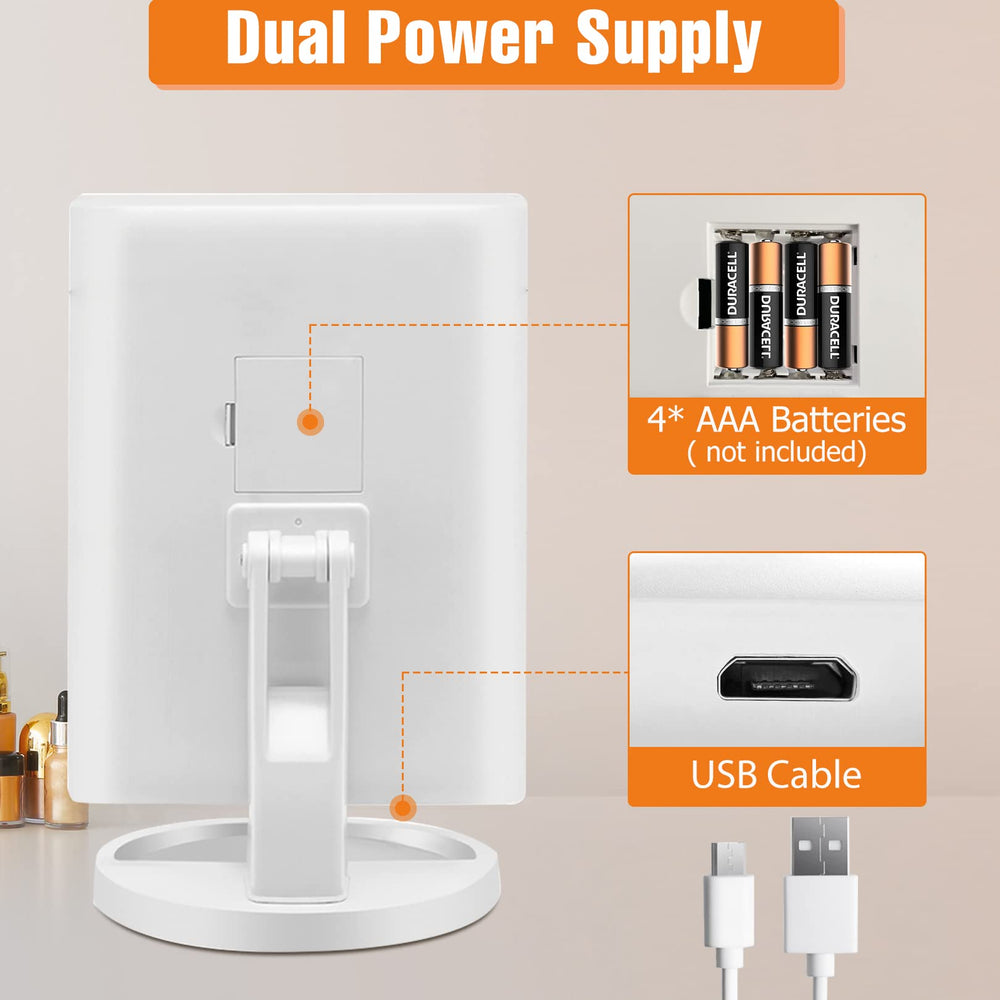 FASCINATE mirror dual power via USB for brightness and universality