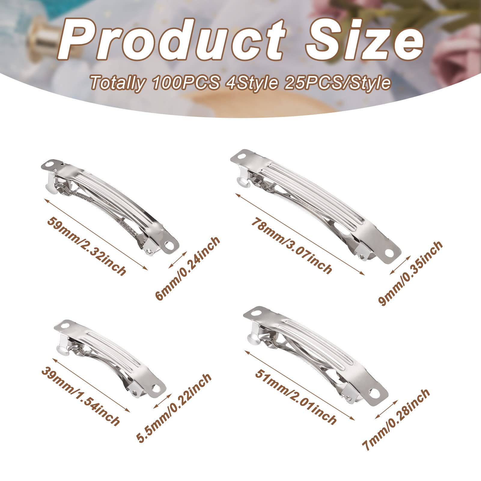 FASHEWELRY iron blank barrette pack of 100 ready for crafting projects.