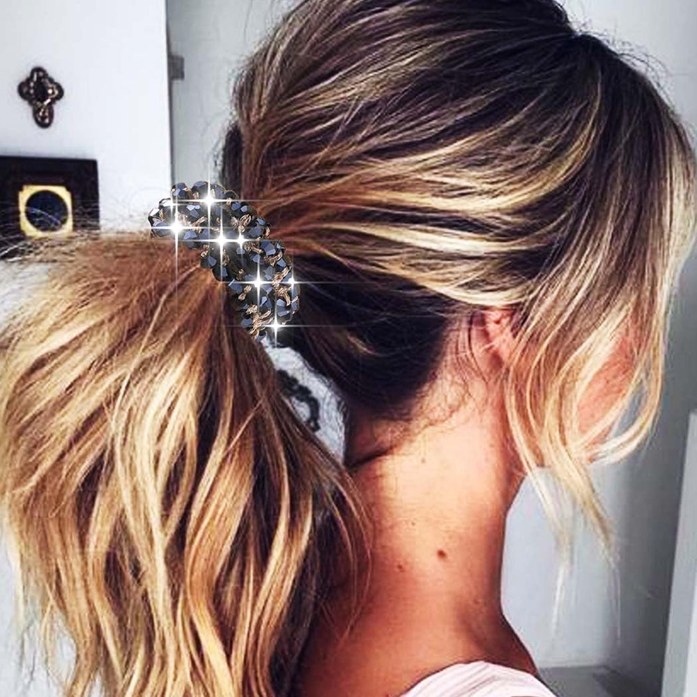 Fashey rhinestone hair ties on everyday style add subtle luxury