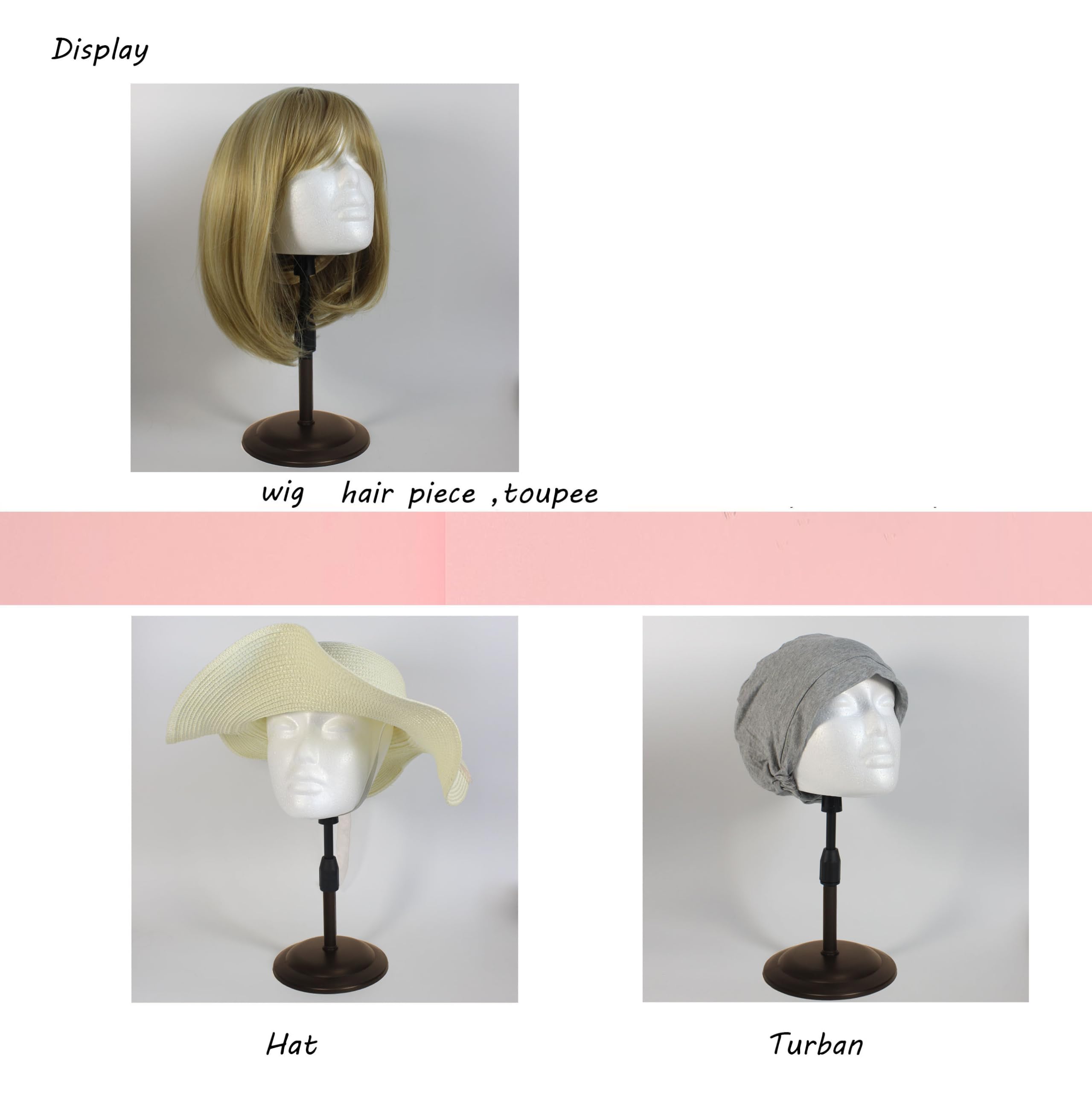 Fashion Do hat display foam head holder keeps hats neat and ready to wear.