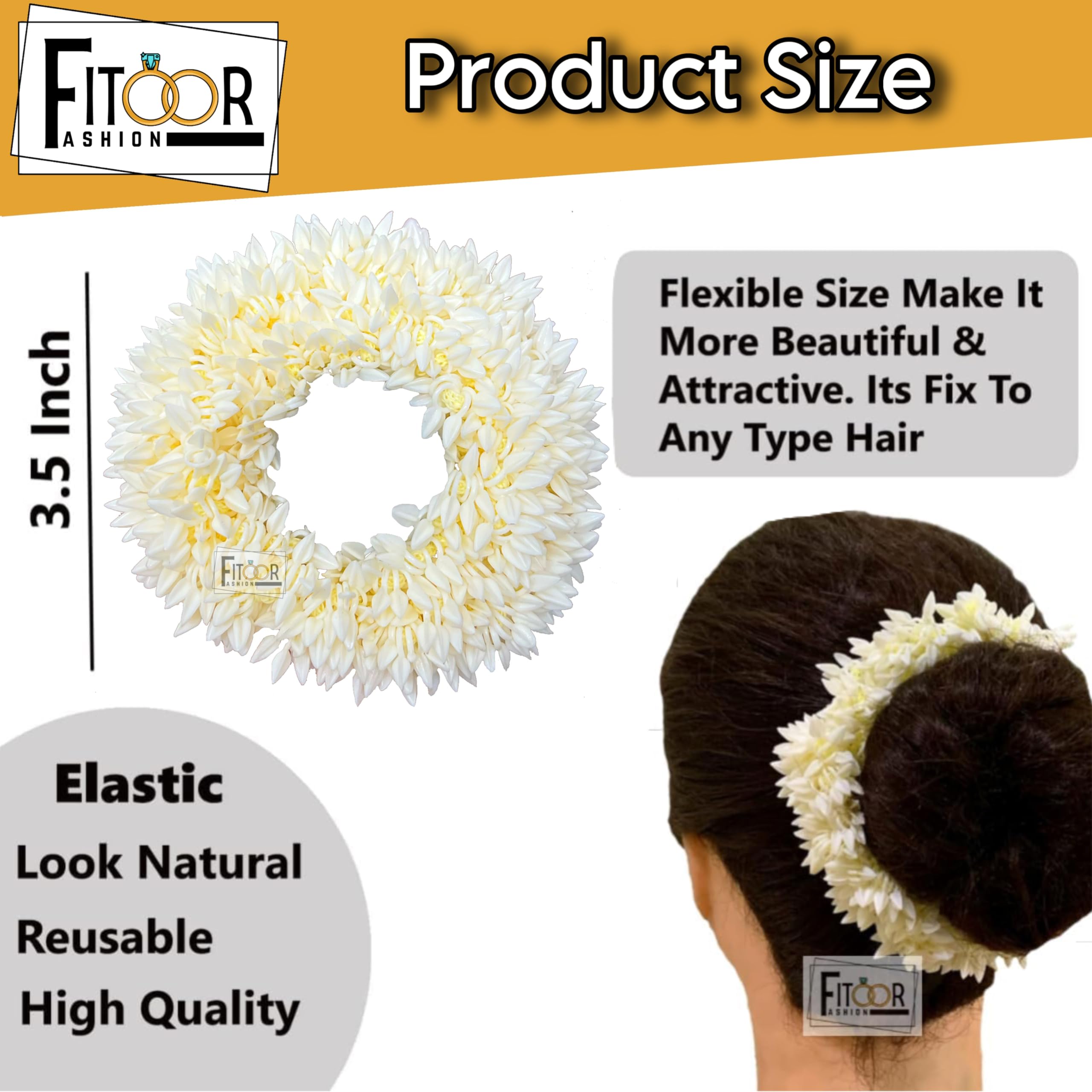 Fashion Fitoor hair accessory pack provides versatile jasmine-inspired decoration for any hairstyle.