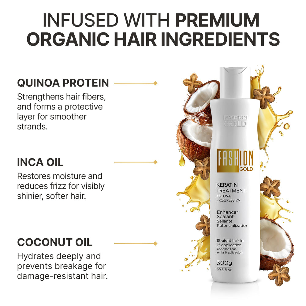 Fashion Gold at-home keratin treatment application ready for smooth results