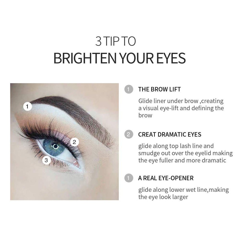 Fashionwu white eyeliner pencil waterproof formula provides durable eye definition.