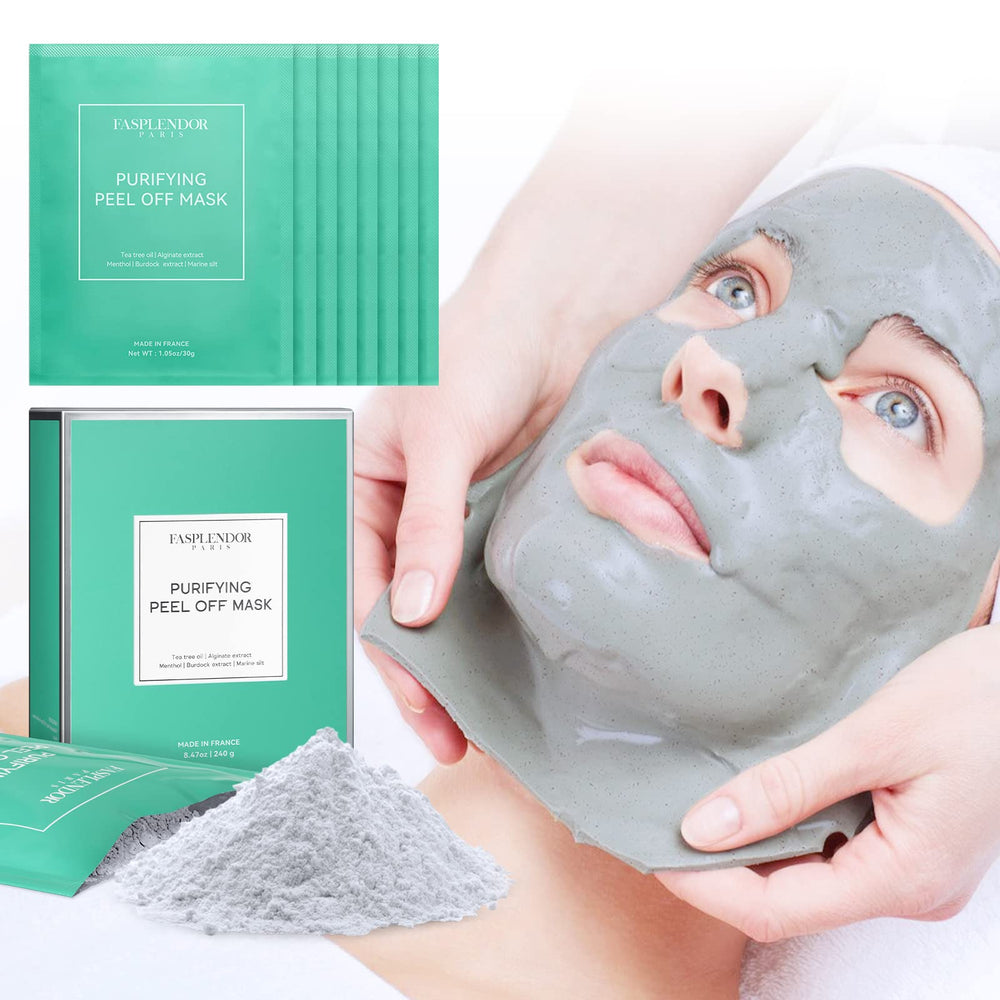 Fasplendor tea-tree peel-mask sachet packaging for at-home spa cleanse