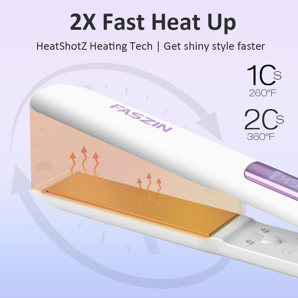 Faszin HeatShotZ rapid heating for quick, salon-ready results.
