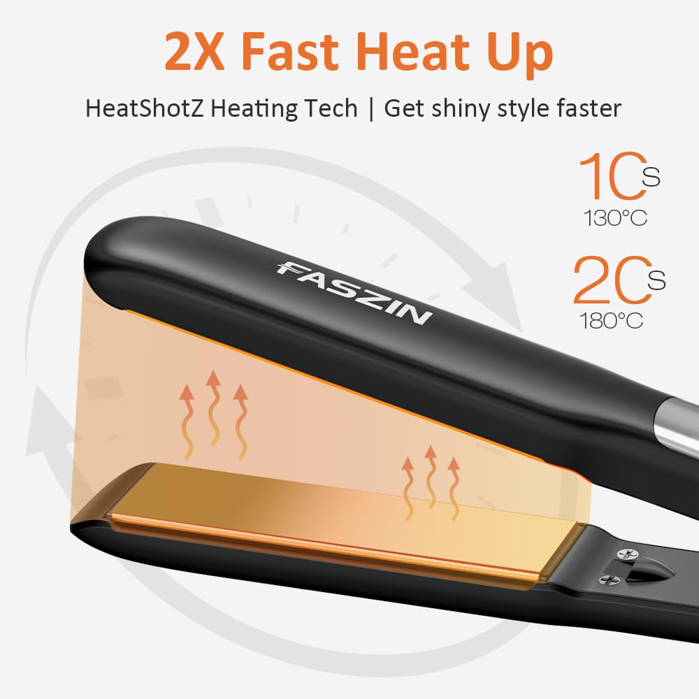 Faszin HeatSyncX display shows real-time temperature for precise styling