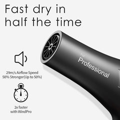 Faszin Ionic Hair Dryer with diffuser attached for defined curls.