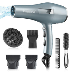 Faszin Ionic Salon Hair Dryer blue body for fast drying and frizz reduction.