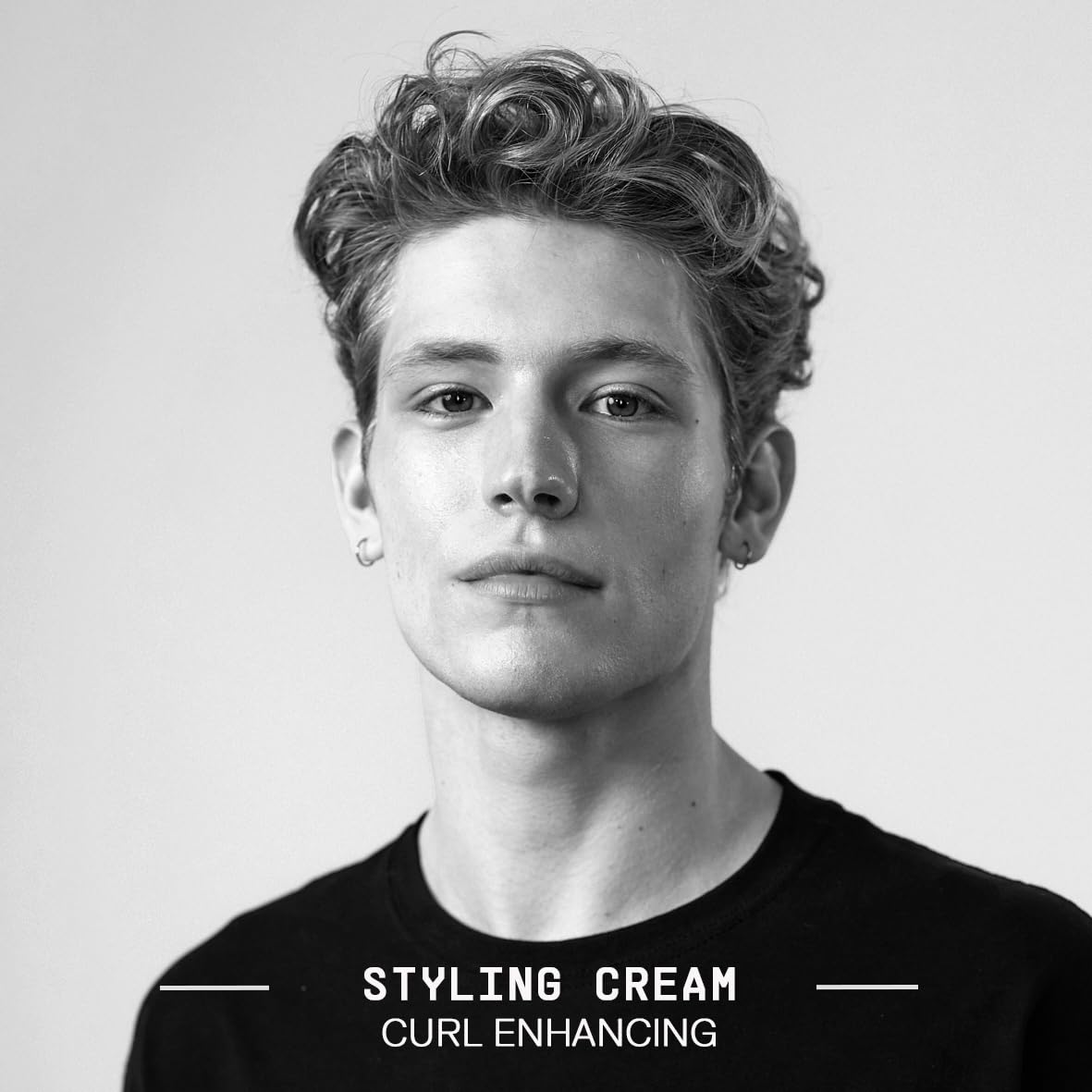 Fatboy Hair Styling Cream blow-drying image communicates heat protection during styling