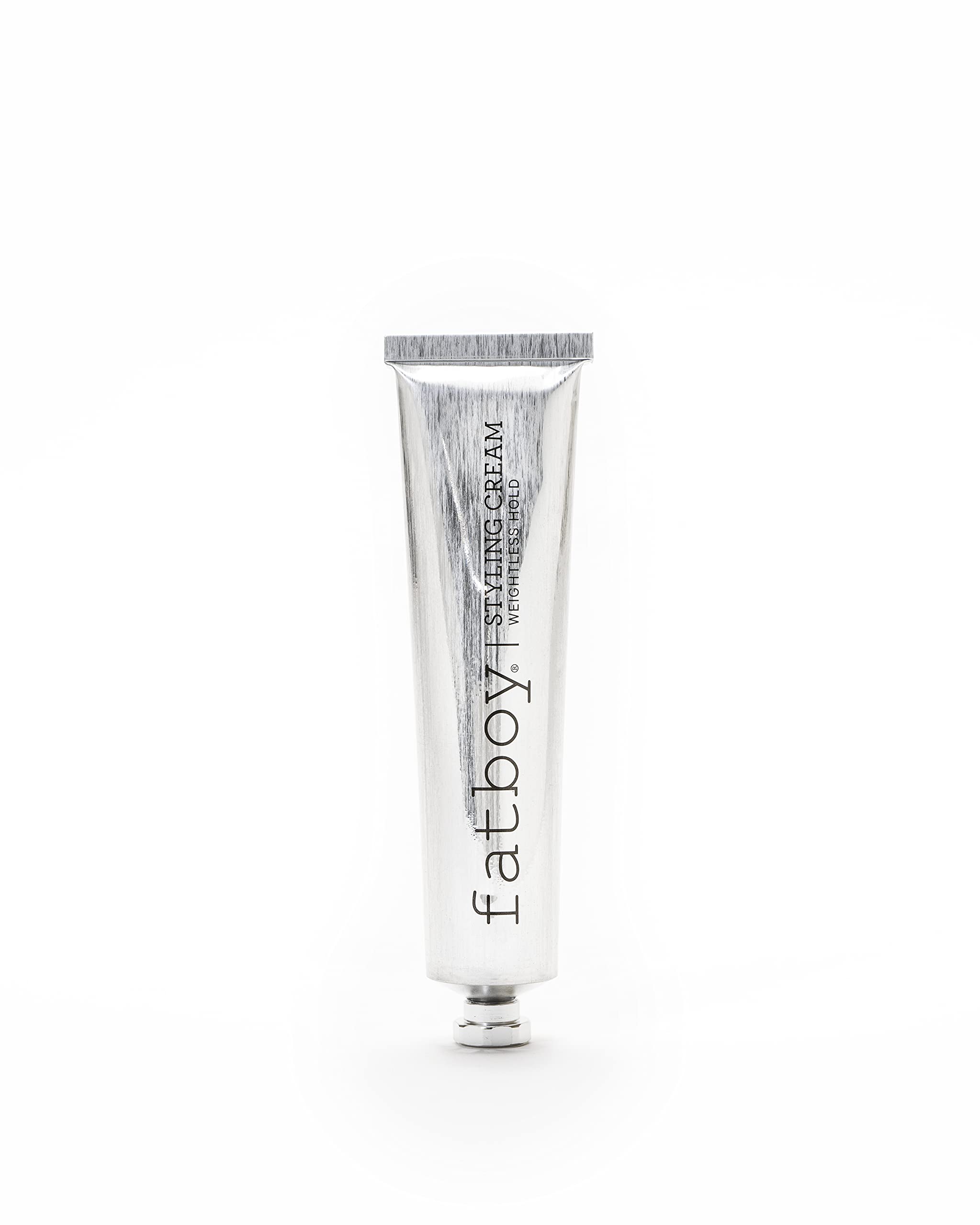Fatboy Hair Styling Cream bottle shows lightweight hold for natural texture and easy styling