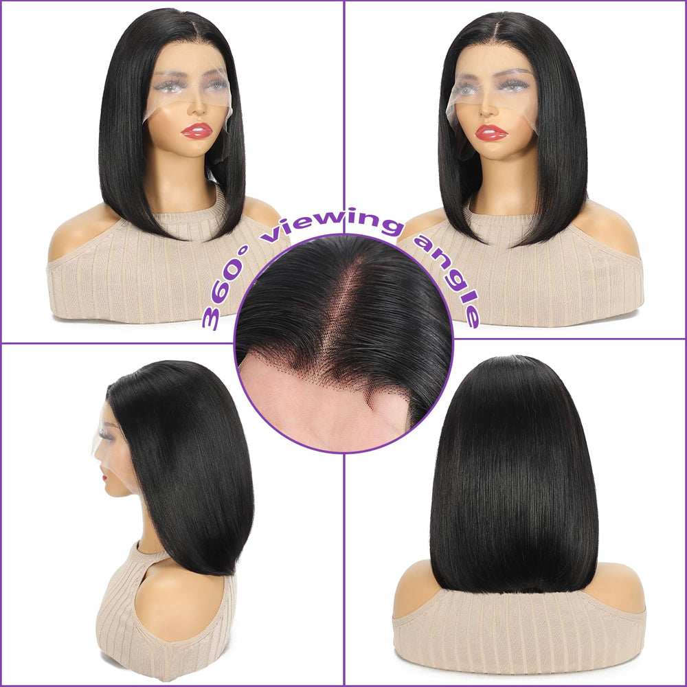 Fatiao bob wig can be styled with side, middle, or free parts.