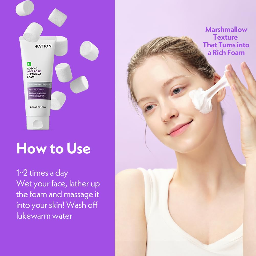 Fation Nosca9 17-amino-acids blend highlights nourished skin during cleansing