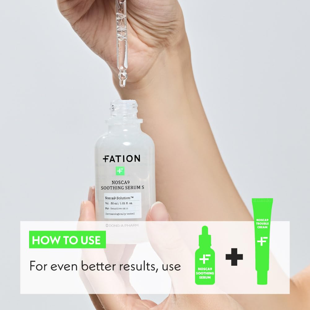 Fation NOSCA9 Centella Asiatica content highlight soothing extract.