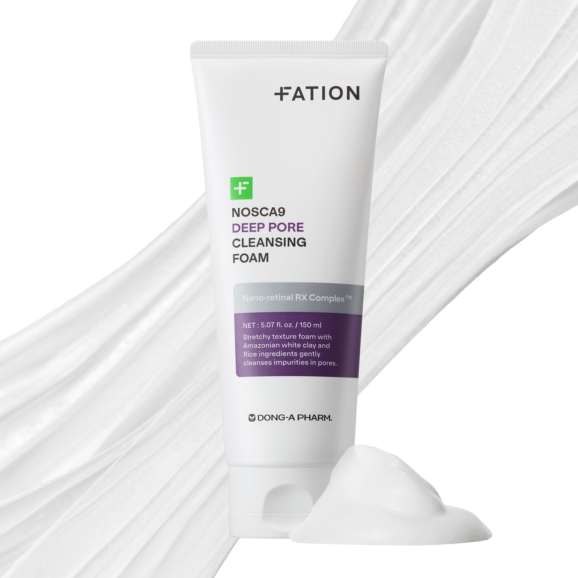 Fation Nosca9 deep pore foam stretch demonstrates thorough cleansing for pores