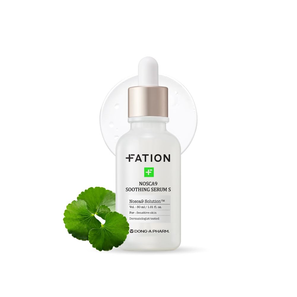 FATION NOSCA9 serum bottle close-up showing lightweight hydrating formula
