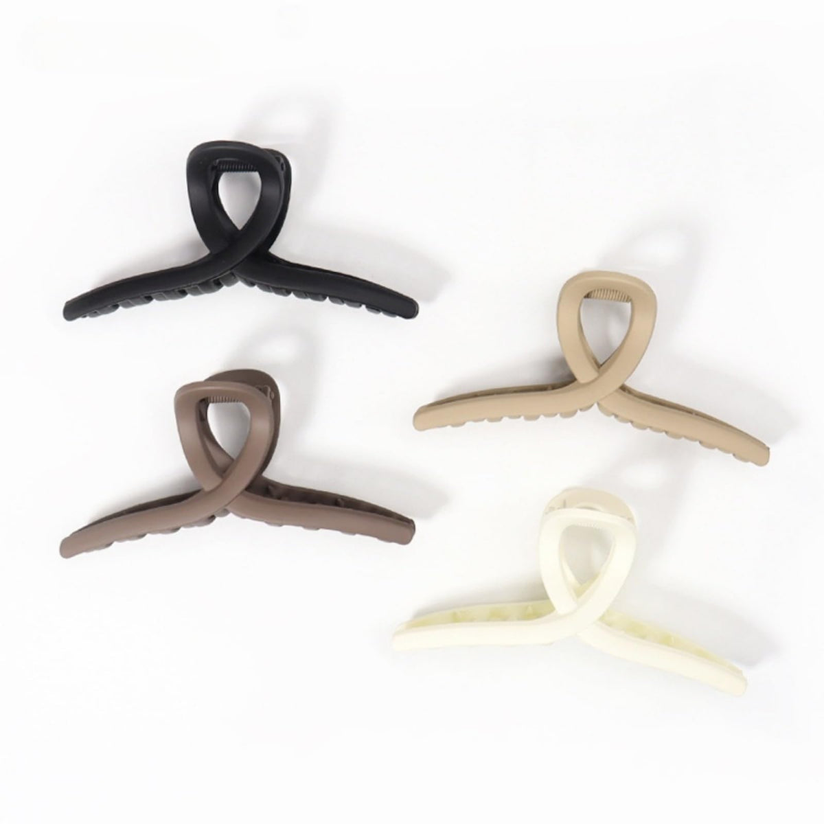 Faucye large claw clip black front view for secure hold and versatile styling.
