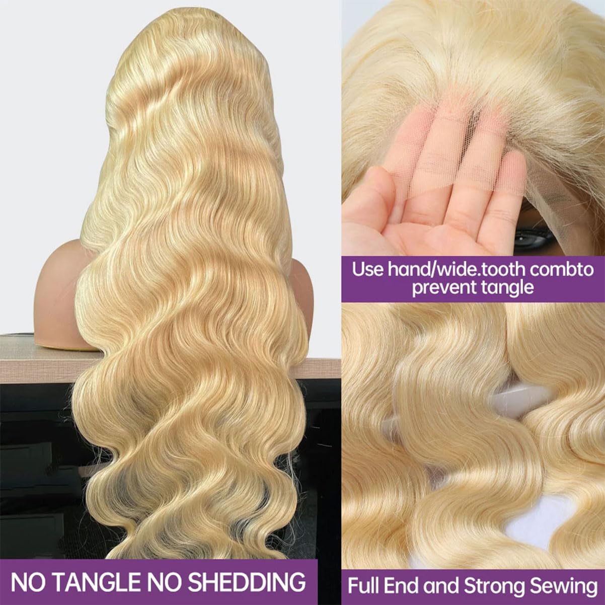Fayniss 30inch 613 blonde wig pre-plucked baby hair for natural hairline.