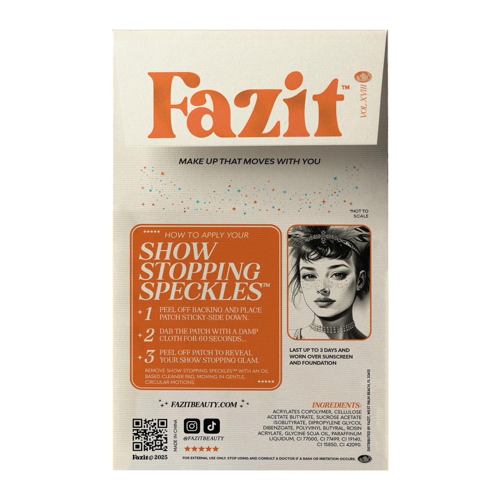 Fazit glitter patches application step close-up illustrating easy coverage