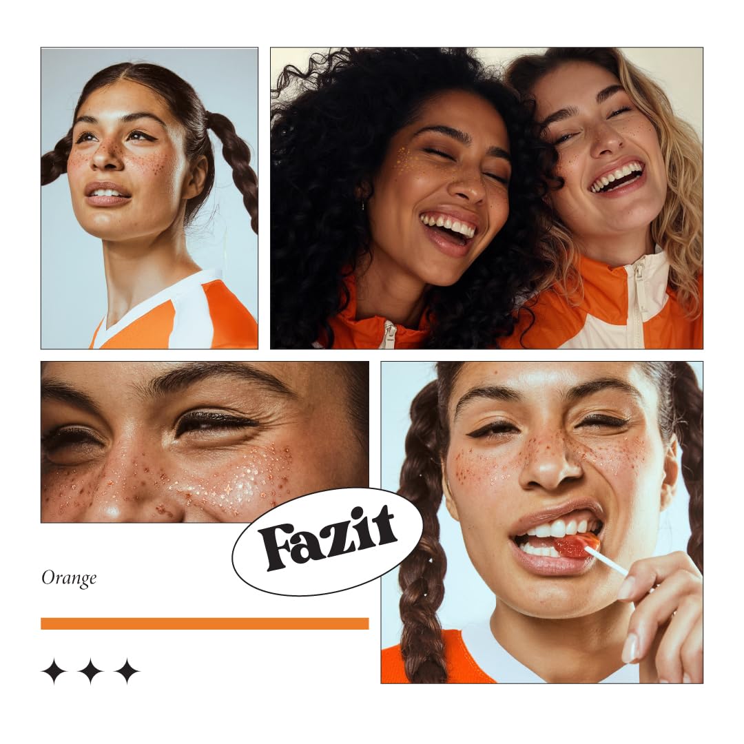 Fazit makeup patches cute glitter accessory concept shot for playful makeup looks.