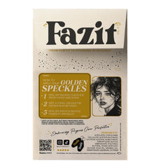 Fazit Gold Speckles patches on cheek for instant sparkle.