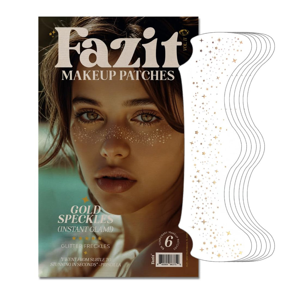 Fazit Gold Speckles patches packaging ready for quick glam.