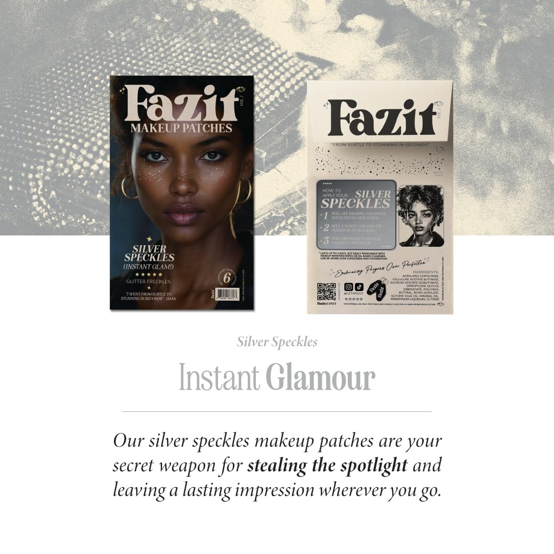 Fazit makeup patches party look enhances shimmer for event-ready sparkle.