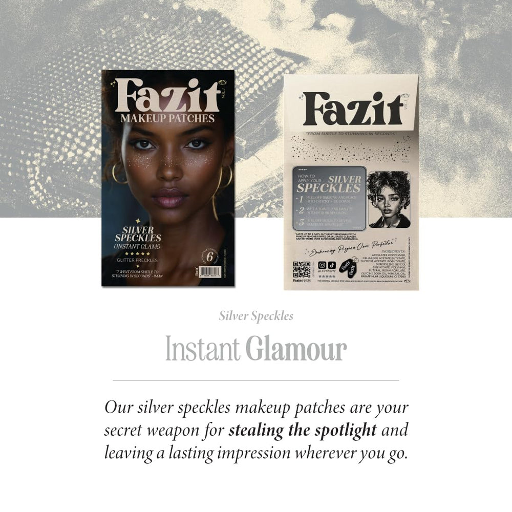 Fazit makeup patches party look enhances shimmer for event-ready sparkle.