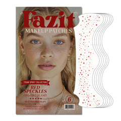 Fazit makeup patches red speckles closeup highlighting premium glitter accents for the face