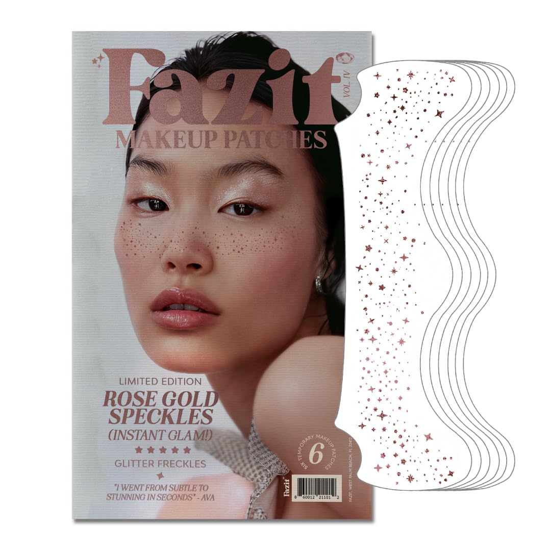 Fazit Makeup Patches Rose Gold Speckles closeup for radiant skin glow