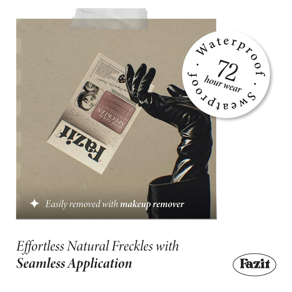 Fazit Makeup Patches Rose Gold Speckles on hand for portable glitter touchups