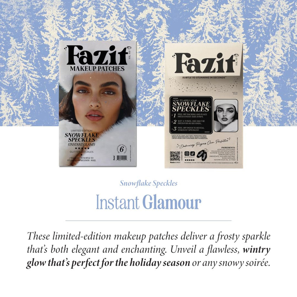 Fazit sparkle glitter patches on skin show versatile day-to-night wear.