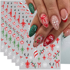 FBABFBUO Christmas nail stickers 3D snowflakes for festive nails and party-ready decoration
