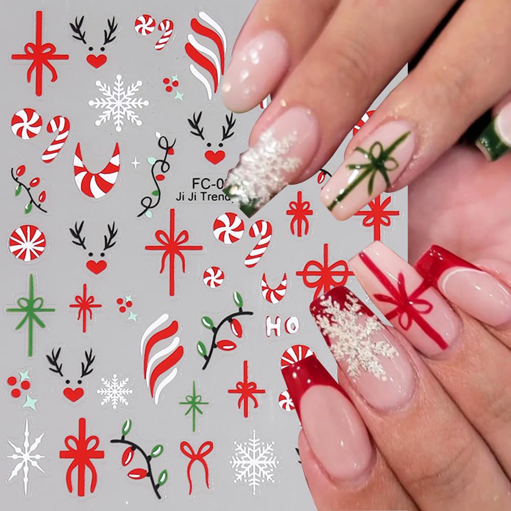 FBABFBUO Christmas bells sticker set for quick, cheerful nail accents