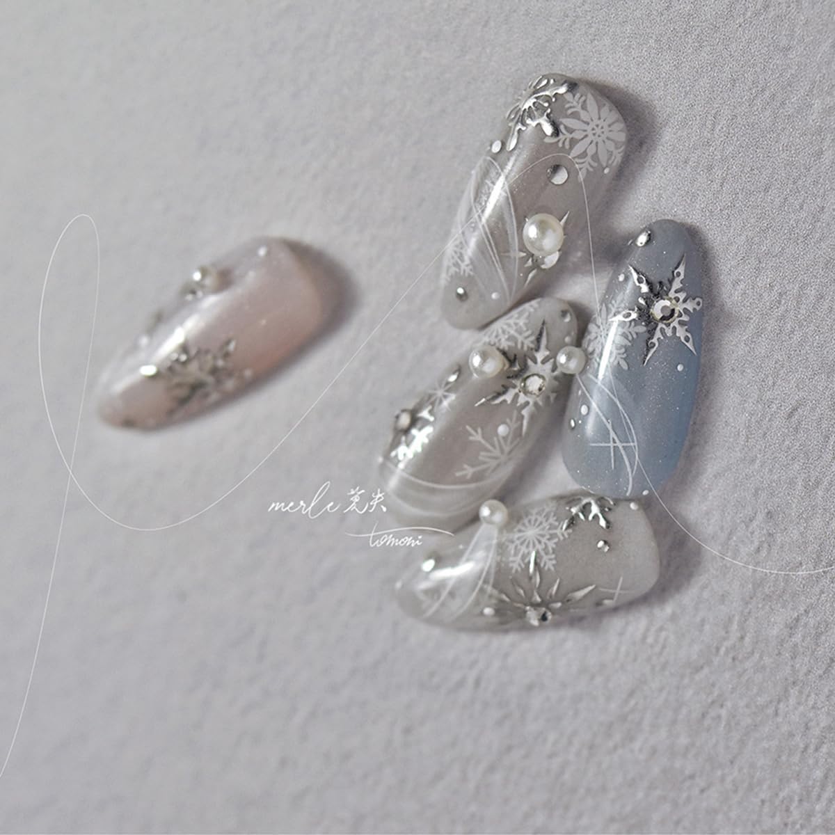 FBABFBUO snowflake nail stickers flexible and repositionable for precise nail art.