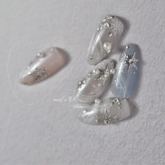 FBABFBUO snowflake nail stickers flexible and repositionable for precise nail art.
