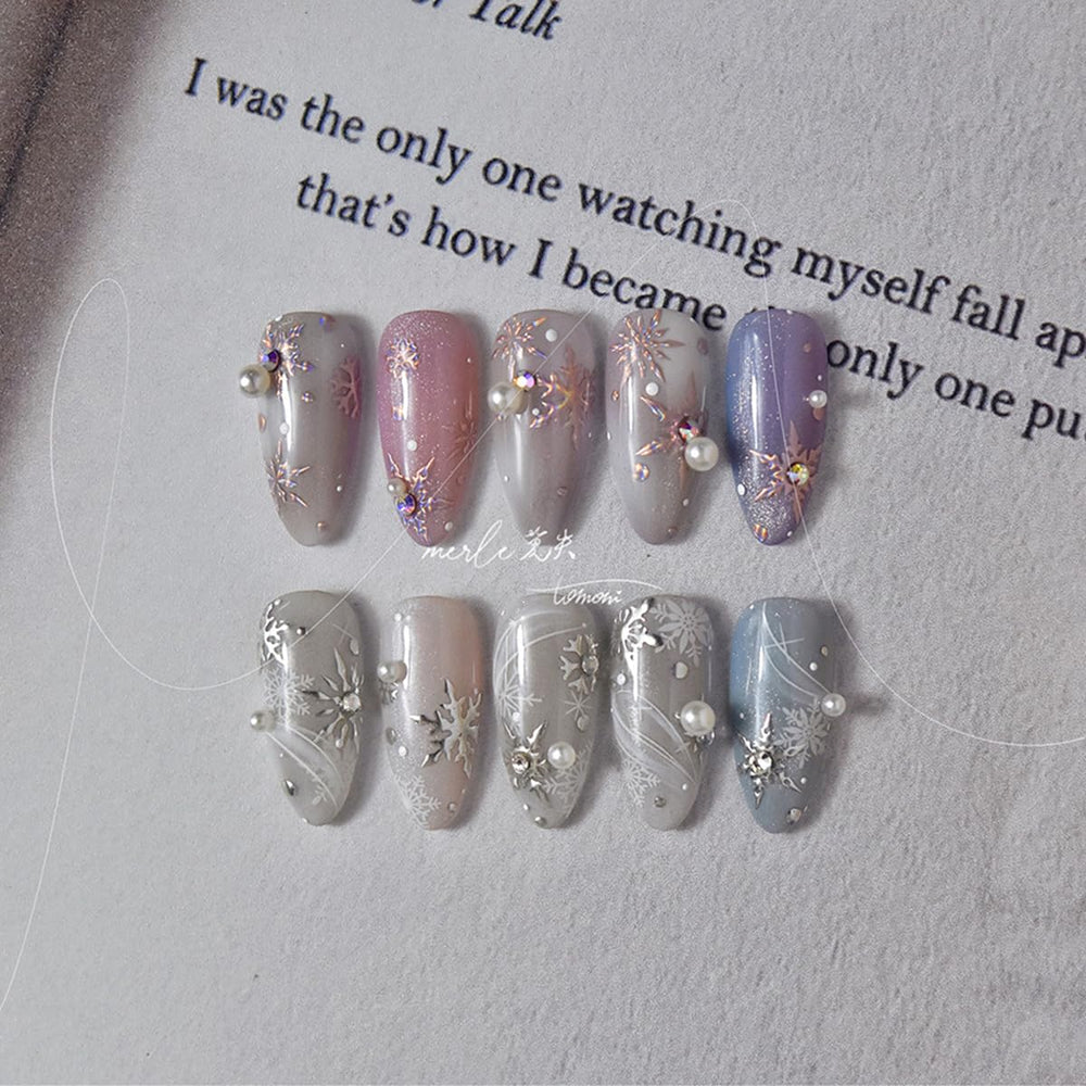 FBABFBUO snowflake nail stickers salon-quality finish for home or pro use.