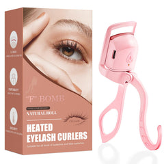 F BOMB heated eyelash curler in 5 seconds for fast, lasting curl.