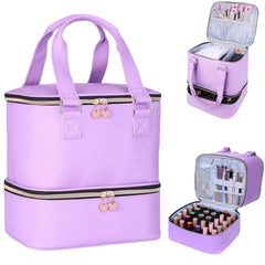 FCQQYWZ Nail Polish Case front view in purple showing travel-ready storage