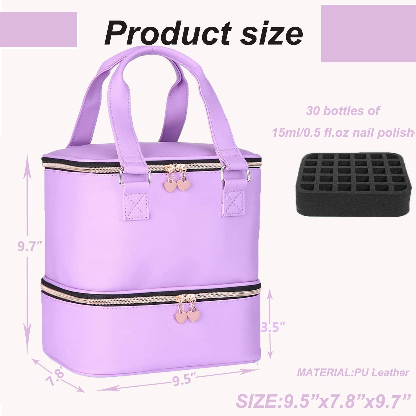 FCQQYWZ Nail Polish Case travel-ready design suitable for home or on the go
