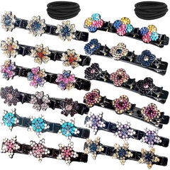 FCLEIH sparkling crystal braided hair clip shines in sunlight for glamorous daily wear