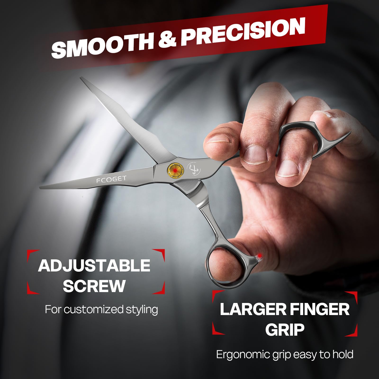 Fcoget complete hair cutting kit includes scissors and thinning shears.