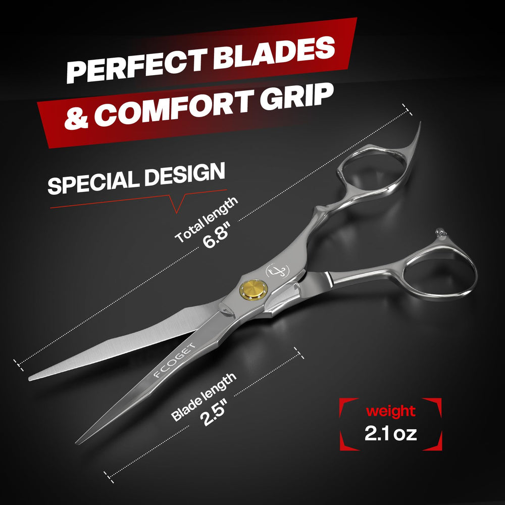 Fcoget thinning shears 31-tooth blades ready for seamless layer blending.