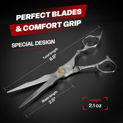 Fcoget thinning shears 31-tooth blades ready for seamless layer blending.