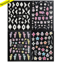 Fcozpjk 5D embossed nail art texture adds 3D depth and tactile detail.