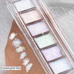 Fcozpjk aurora chrome nail glitter closeup highlights iridescent reflectivity for shifting colors