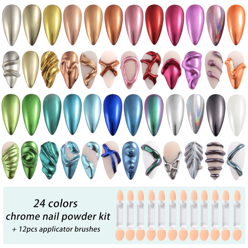 Fcozpjk chrome nail powder black offers bold chrome accents on nails.