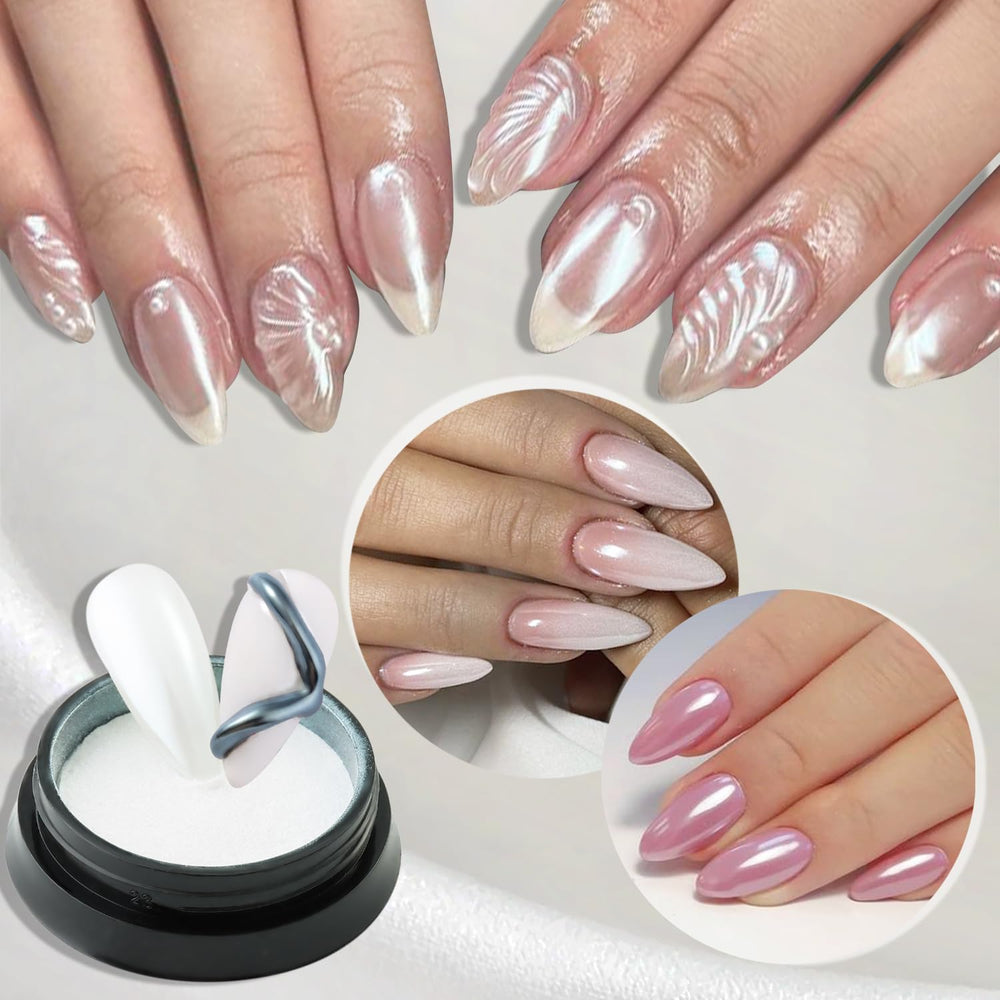 Fcozpjk chrome nail powder green for emerald-chrome nail art.